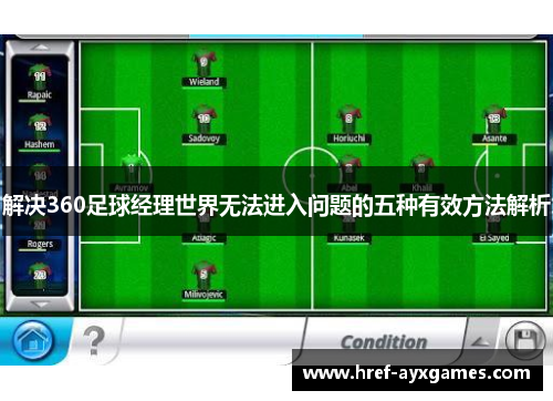 解决360足球经理世界无法进入问题的五种有效方法解析 解决360足球经理世界无法进入问题的五种有效方法解析