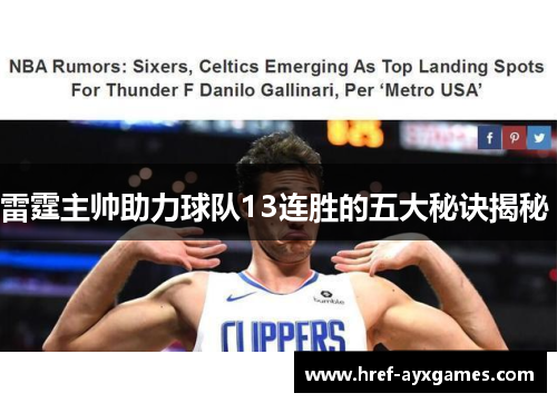 雷霆主帅助力球队13连胜的五大秘诀揭秘 